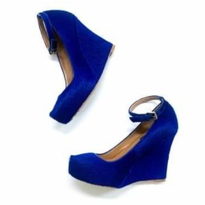 Ann Taylor Cobalt Blue Calfskin Wedge